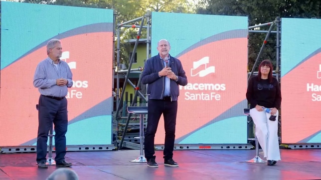 Omar Perotti, en la presentación de su sello Hacemos Santa Fe en 2021 por el que hoy pelea con Juan Schiaretti.