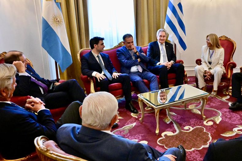 Nacho Torres, Orsi y Pablo Quirno en el encuentro organizado por el Consejo Interamericano de Comercio y Producci&oacute;n (CICyP).