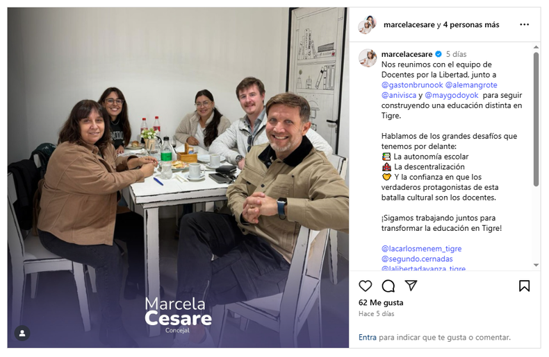 Marcela Cesare trabajando junto a Federico Perez Grote en Tigre.