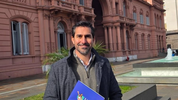 Fernando Rambaldi, intendente de La Calera, en visita a la Casa Rosada