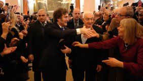 Javier Milei en la Bolsa de Comercio de Buenos Aires