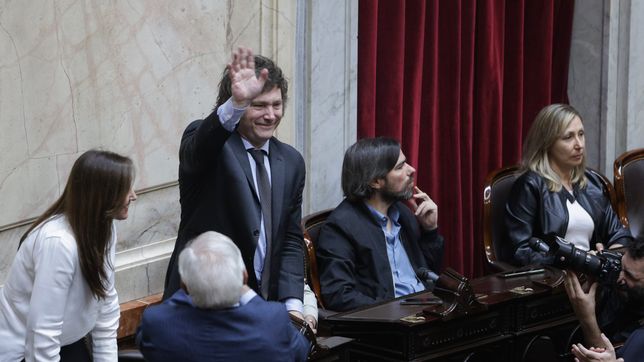 Victoria Villarruel, Javier Milei, Nicolás del Caño y Myriam Bregman en el Congreso (Foto: NA)