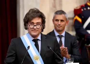 Javier Milei con Martín Menem, en el Congreso. 