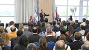 Bordet encabezó el encuentro junto la vicegobernadora Laura Stratta; la intendenta de Villaguay, Claudia Monjo, el titular de Aduanas, Guillermo Michel, y el secretario de Agricultura, Juan José Bahillo.
