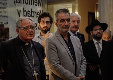 El presidente del episcopado, Oscar Ojea, en la ESMA