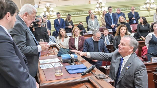 Felipe Michlig jura como presidente de la Convención Reformadora de Santa Fe.