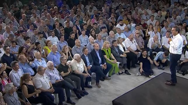 Sergio Massa en el parque industiral del área metropolitana de la ciudad de Santa Fe. 