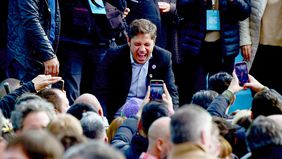 Axel Kicillof, en el acto en la Quinta de San Vicente.