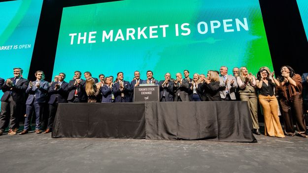 Expo San Juan Minera 2026: Orrego activó la campana que marcó la apertura del mercado bursátil de Toronto