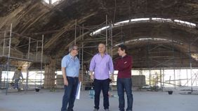 Grindetti recorrió junto a Sánchez Zinny las obras de la nave Osorio