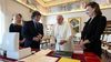 Diana Mondino con Javier Milei en la audiencia con el papa Francisco Diana Mondino con Javier Milei en la audiencia con el papa Francisco