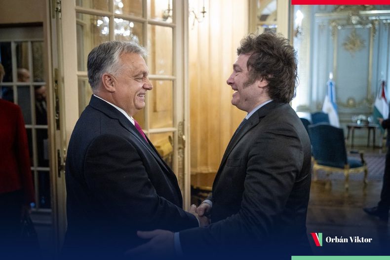 Javier Milei y el ultraderechista húngaro Viktor Orban.
