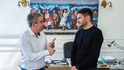Maximiliano Pullaro con Pablo Javkin en la Municipalidad de Rosario