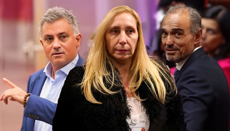 Karina Milei, con Lule Menem y Sebastián Pareja