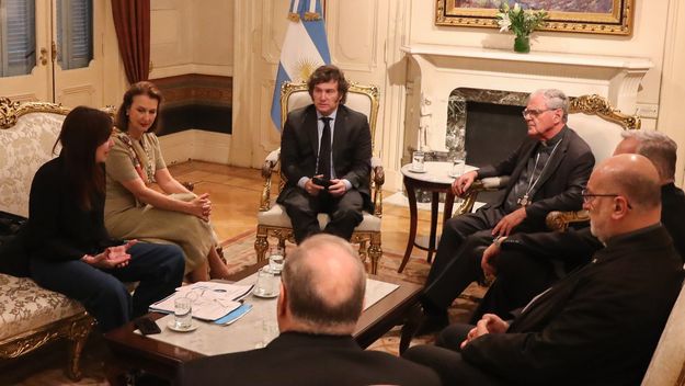 Javier Milei recibió a la cúpula de la Iglesia