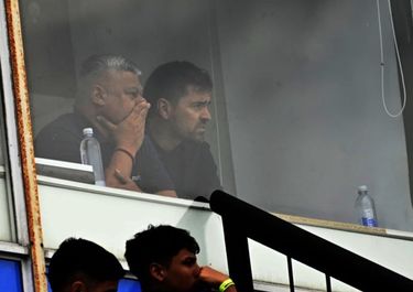Chiqui Tapia en los palcos del estadio Julio Humberto Grondona, de Arsenal de Sarandí