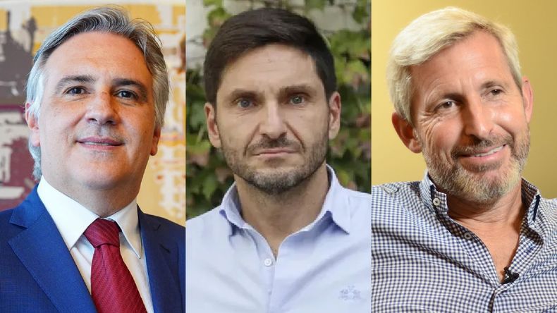 El cordobés Martín Llaryora, el santafesino Maximiliano Pullaro y el entrerriano Rogelio Frigerio.