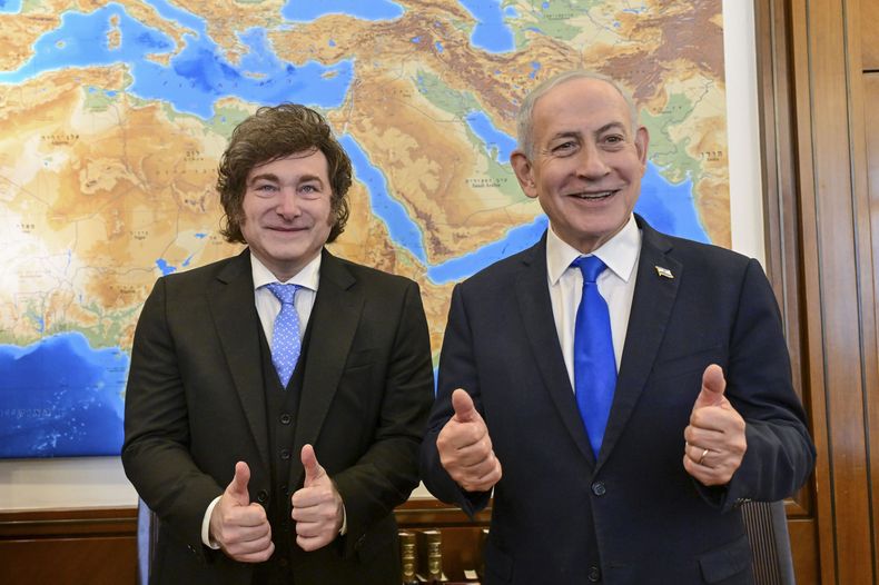 Javier Milei y Benjam&iacute;n Netanyahu.