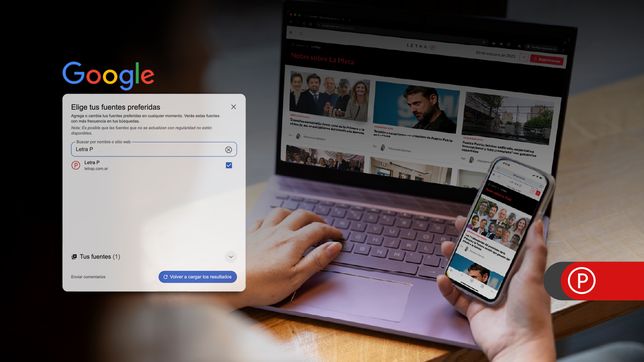 Incorpora Letra P como Fuente preferida en Google.