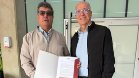 Ruben Dagum y Roberto Casari, autoridades del Foro de Intendentes radicales de Córdoba