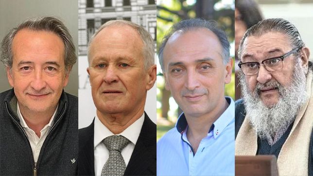 Nicolás Mayoraz (LLA), Raúl Lamberto (PS), Fernando Rosúa (PJ) y Santiago Macheroni (UCR).