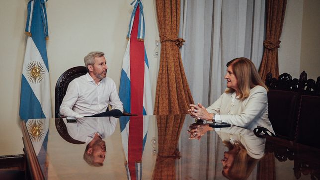 El gobernador de Entre Ríos, Rogelio Frigerio, y la intendenta de Paraná, Rosario Romero, en un encuentro en Casa Gris.