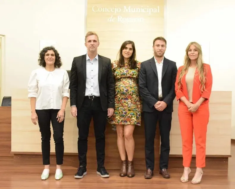 Norma López, Lisandro Cavatorta, Julia Irigoitia deberán renovar sus bancas en el Concejo de Rosario. En la foto, junto a Mariano Romero y María Fernanda Rey. 