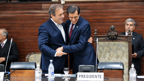 Carlos Sadir, gobernador de Jujuy, junto a su vice Alberto Bernis.