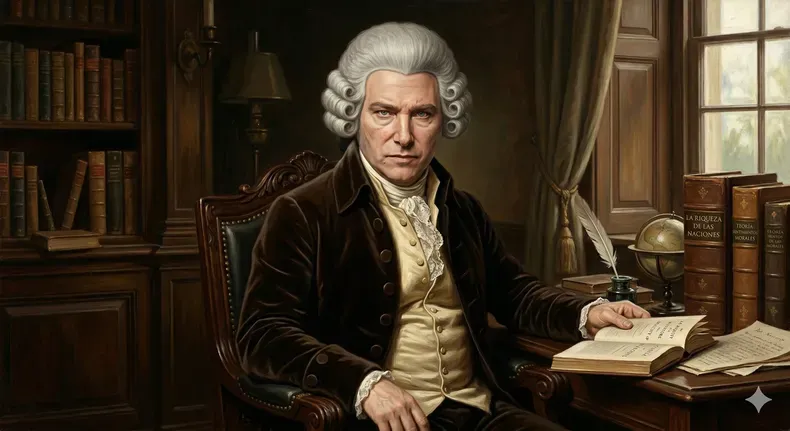 Javier Milei, fan de Adam Smith (imagen generada con inteligencia artificial). Javier Milei, fan de Adam Smith (imagen generada con inteligencia artificial).