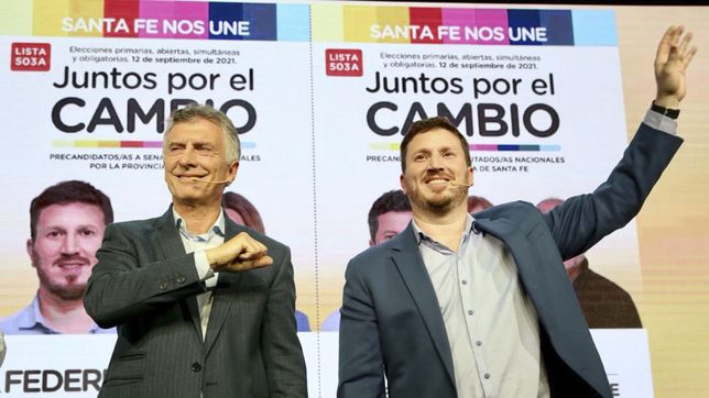 Federico Angelini y Mauricio Macri.