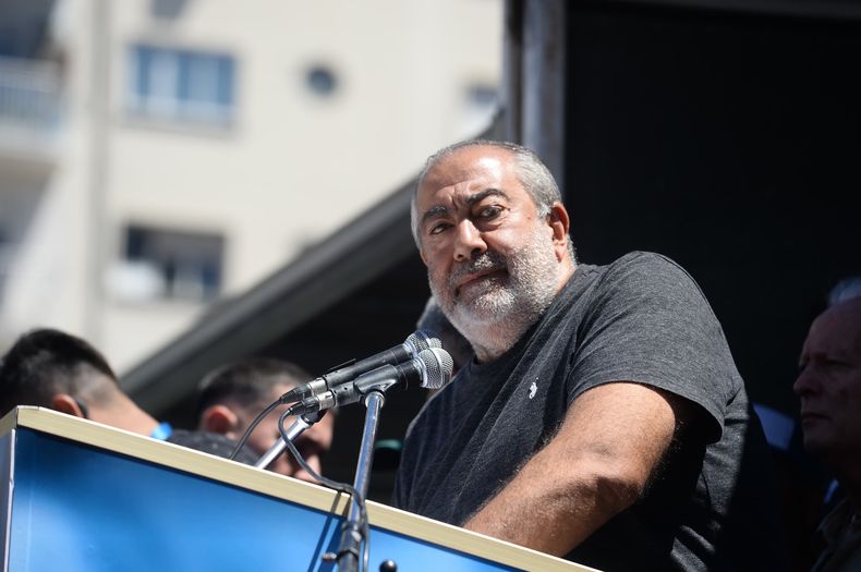 Hector Daer, en el acto central de la CGT (Foto: Nicolás Guillones)