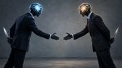 Dos potencias se saludan -y se miden- (imagen generada con inteligencia artificial).