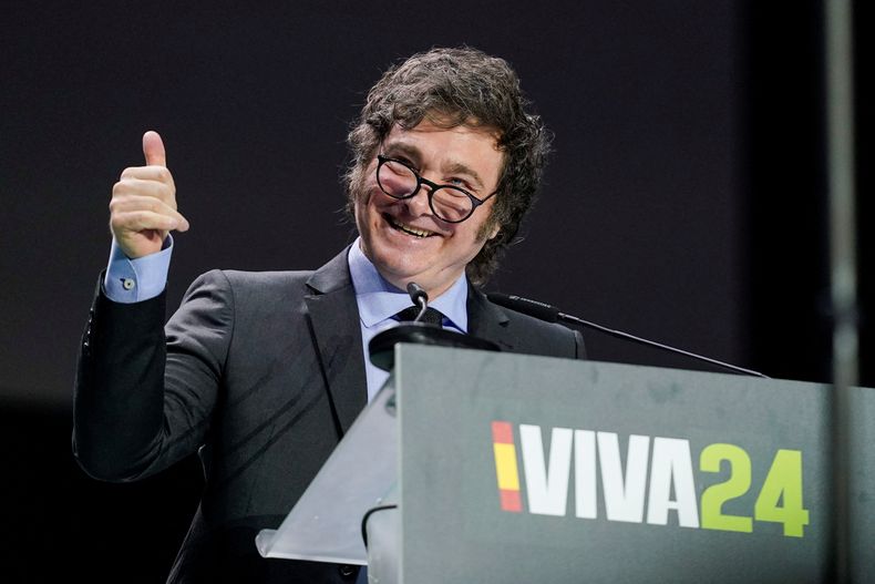 Javier Milei en la cumbre de Vox