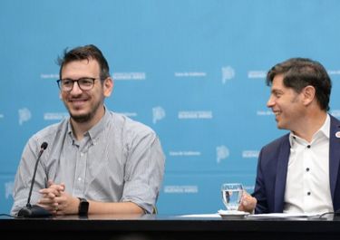 Juan Cuattromo, presidente del Banco Provincia, y Axel Kicillof.