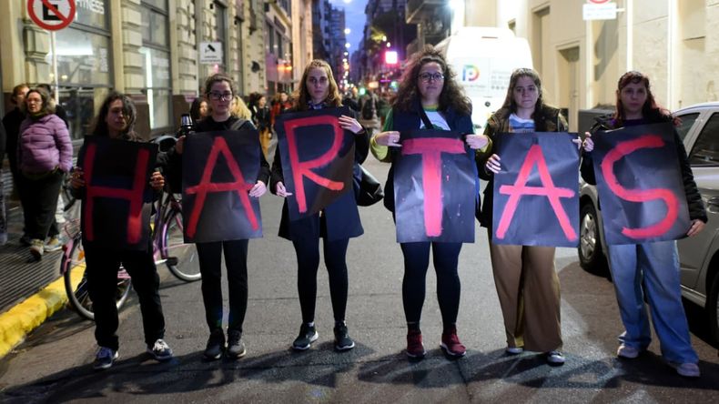 Ni una menos: marcha feminista en la Ciudad de Buenos Aires.