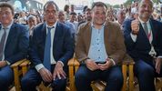 Ignacio García Aresca, Daniel Scioli, Darío Capitani y Miguel Siciliano, en la Feria Internacional de Turismo.