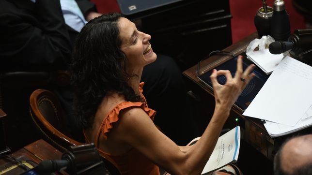 Paula Penacca, de Unión por la Patria, presente en la reunión de la oposición.&nbsp;