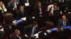 El bloque de la UCR en la sesión del Senado que trató el DNU El bloque de la UCR en la sesión del Senado que trató el DNU