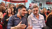 Marcos Ferrer y Ramón Mestre cuando se reencontraron, después de algunos chispazos, en la asunción de la autoridades de la UCR de la ciudad de Córdoba.