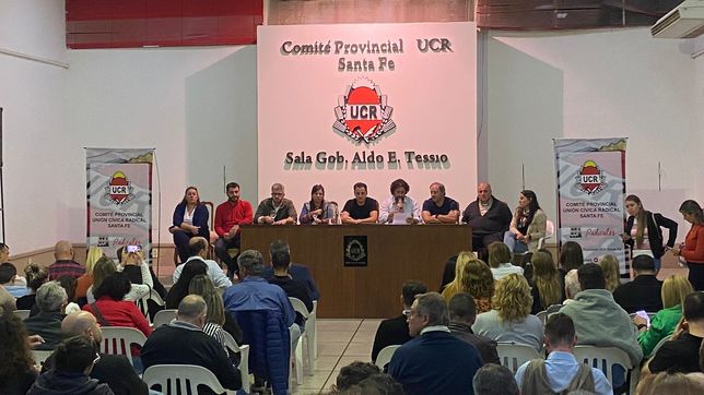 La convención reunida en Santa Fe dando luz verde a una nueva etapa de la UCR provincial.