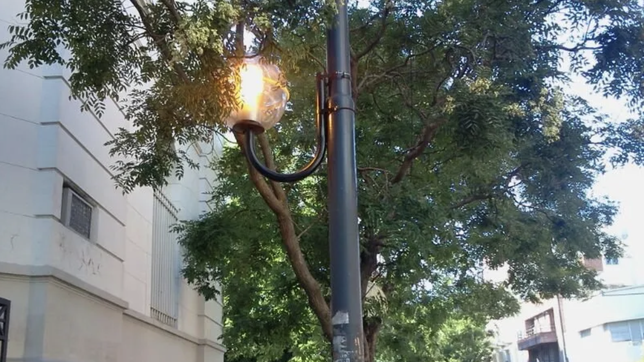 la plata: en el medio del caos por los cortes, bruera prende los faroles a plena luz del dia