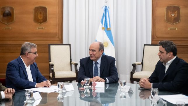 El gobernador Raúl Jalil y el ministro del Interior, Guillermo Francos.&nbsp;