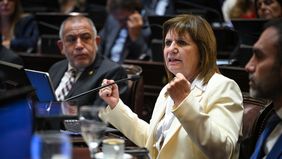 Patricia Bullrich, durante la votación de la reforma laboral de Javier Milei.&nbsp;