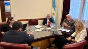 Bertie Benegas Lynch, Agustín Monteverde y Daiana Molero, durante la reunión de la Oficina de Presupuesto del Congreso (OPC).&nbsp;