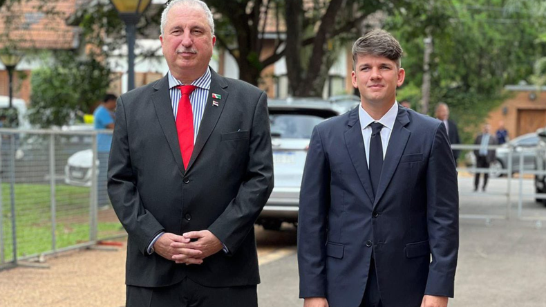 El gobernador de Misiones, Hugo Passalacqua, y su vice, Lucas Romero Spinelli. 