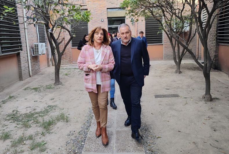 Marcelo Lewandowski junto a Silvina Frana quien iba a ocupar la vicepresidencia del peronismo de Santa Fe.