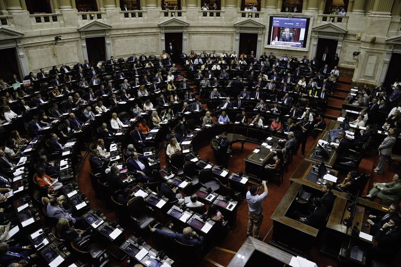 El recinto antes de aprobar el DNU con el acuerdo con el FMI.&nbsp;