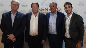 Gobernadores de la Patagonia: Sergio Ziliotto (La Pampa), Alberto Weretilneck (Río Negro), Rolo Figueroa (Neuquén), Ignacio Torres (Chubut).