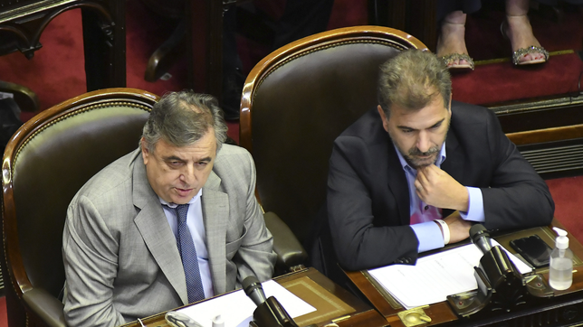 Mario Negri y Cristian Ritondo en la Cámara de Diputados