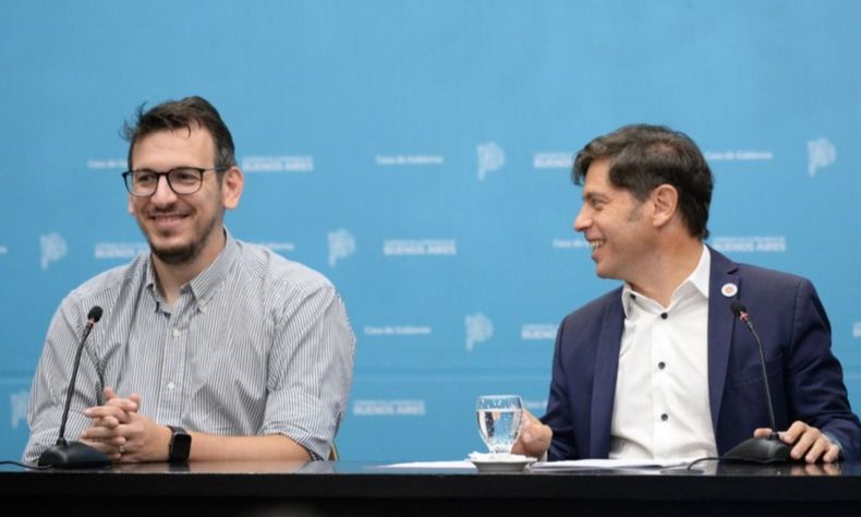Juan Cuattromo, presidente del Banco Provincia, y Axel Kicillof.